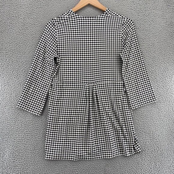 J Jill Sweater Womens Small Black Houndstooth Wearever Cardigan 3/4 Sleeves Knit - Picture 4 of 10